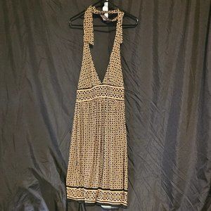 Black and Tan Halter Maxi Dress Medium